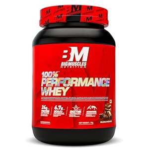 bigmuscles nutrition performance whey protein 1kg belgian chocolate  24g isolate whey protein blend  67g bcaas l-glutamine l-arginine taurine l-leucine  kosher certified haccp project verified cgmp certified ffsc 22000 certified facility product
