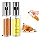 BIGTONE Plastic Oil Sprayer for Cooking, 2Pack 100ml Olive Oil Spray Dispenser Bottle, Transparent Vinegar Mister for BBQ, Salad, Baking, Roasting, Grilling, Air Fryer