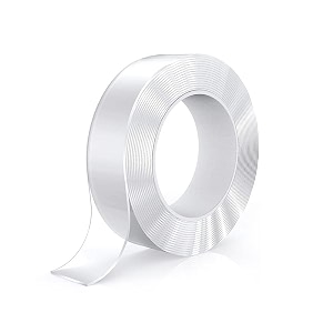 bigvision 3 meter multipurpose double sided tape for wall adhesive silicone tape heavy duty heat resistant removable washable reusable anti-slip gel nano grip tape set of 8