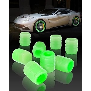 bigxen carbike wheel tire rim air valve cap radium tyre air caps cover glow radium light resistant tire pressure caps universal for car truck suv motorcycles bike green