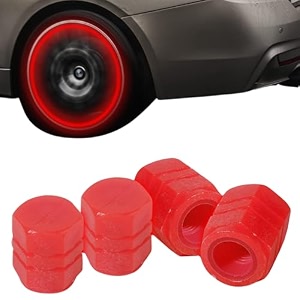bigxen carbike wheel tire rim air valve cap radium tyre air caps cover glow radium light resistant tire pressure caps universal for car truck suv motorcycles bike red