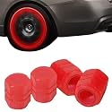BIGXEN Car/Bike Wheel Tire Rim Air Valve Cap Radium Tyre Air Caps Cover Glow Radium Light Resistant Tire Pressure Caps, Universal for Car, Truck, SUV, Motorcycles, Bike (Red)