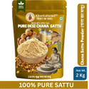 BIHARKASWAAD Pure Desi Chana Sattu Authentic Bihari Roasted Gram Flour High Protein & Fiber (2 kg)