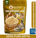 BIHARKASWAAD Pure Desi Chana Sattu Authentic Bihari Roasted Gram Flour High Protein & Fiber (1.5 kg)