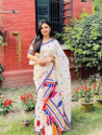 Bihuwaari Woven Mekhela Chador Cotton Blend Saree