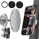 BIJASANI New 2024 Dual Magnetic 360 Degree Mobile Holder for Gym, Magsafe Compatible with Super Strong N52 Magnets, Best Gift for Gym Lovers, Universal Mini Slim (Silver)