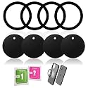 BIJASANI Smartphones Metal Plates and Metal Rings for Car Magnetic Phone Holder with 3M Adhesive (Compatible with Magnetic Mounts) - 4 Round Plates and 4 Metal Rings