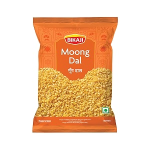 bikaji moong dal - salty golden beads  mug dal  paasi paruppu  addictive crunch  fully automated preparation  even frying amp flavoring  extraordinary taste amp feeling  200g pack