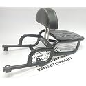 Bike Harley Style Backrest Support Pillion Black Cushion Back Rest Full Black Bar for Bullet Bike Enfield Classic 350 (THUNDERBIRD BACKREST)