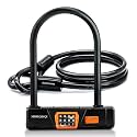 Bike Locks Heavy Duty Anti Theft, Bike U Lock with 4-Digit Resettable Combination,Combo Bicycle Lock, Large U Ebike Lock with 5Ft Steel Cable for Electric Bike, Escooter, Motorcycle,Road Mountain Bike