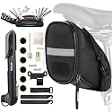 Bike Repair Tool Kit - Bike Saddle Bag and Emergency Tool Repair Set with 16 in 1 Multi-Tool Bicycle Pump, Tire Lever, Glueless Tires, Used for Mountain and Road Bike