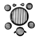 BikerZZZcluB plastic set of 8 Bike Headlight Grill (Black)