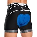 Bikewa Men's Cycling Underwear with Anti-Slip Leg Grips 4D Padded Bike Shorts MTB Liner for Bicycle Biking Riding