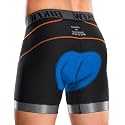 Bikewa Men's Cycling Underwear with Anti-Slip Leg Grips 4D Padded Bike Shorts MTB Liner for Bicycle Biking Riding