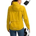 Bikewa Women's Cycling Rain Jackets Waterproof Windbreaker Lightweight Running Windproof Reflective Jacket Packable Hooded