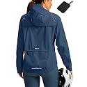 Bikewa Women's Cycling Rain Jackets Waterproof Windbreaker Lightweight Running Windproof Reflective Jacket Packable Hooded