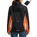 Bikewa Women's Cycling Rain Jackets Waterproof Windbreaker Lightweight Running Windproof Reflective Jacket Packable Hooded