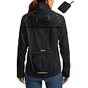 Bikewa Women's Cycling Rain Jackets Waterproof Windbreaker Lightweight Running Windproof Reflective Jacket Packable Hooded