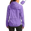 Bikewa Women's Cycling Rain Jackets Waterproof Windbreaker Lightweight Running Windproof Reflective Jacket Packable Hooded