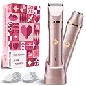Bikini Trimmer for Women 2-in-1 Electric Razors for Women with Body &amp; Facial Heads, Rechargeable Bikini Shaver for Smooth Pubic &amp; Body Grooming, Waterproof, Portable &amp; Travel-Friendly Gift