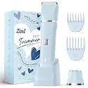 Risina Bikini Trimmer for Women - Body Hair Trimmer Shaver for Women's Grooming, Wet &amp; Dry Use Groomer, Dusk Razor for Women, Ladies Electric Razors for Legs, Female Trimmer for Private Area, Blue