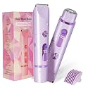 Bikini Trimmer for Women 2in1 High Power Epilators Hair Removal Waterproof Electric Razors Women's Electric Razor Pubic Hair Trimmer Shaver for Women for Ladies Pubic，Face， Underarms，Legs(Purple)