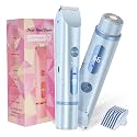 Bikini Trimmer for Women 2in1 High Power Epilators Hair Removal Waterproof Electric Razors Women's Electric Razor Pubic Hair Trimmer Shaver for Women for Ladies Pubic, Face, Underarms, Legs (Blue)