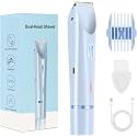 Bikini Trimmer for Women – Waterproof Electric Razor with Stainless Steel Blades, Rechargeable Battery, Pubic Hair Shaver for Women, Facial &amp; Body Hair Remover, Pink