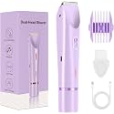 Bikini Trimmer for Women – Waterproof Electric Razor with Stainless Steel Blades, Rechargeable Battery, Pubic Hair Shaver for Women, Facial &amp; Body Hair Remover, Pink
