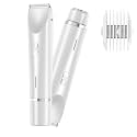 Bikini Trimmer for Women – Waterproof Electric Razor with Stainless Steel Blades, Rechargeable Battery, Pubic Hair Shaver for Women, Facial & Body Hair Remover, Pink