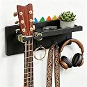 Bikoney Guitar Wall Mount, Auto Lock Guitar Hanger with Shelf