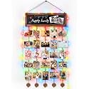 Bikoney Hanging Photo Display with String Lights, Clips &amp; Chalkboard