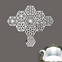 Bikri Kendra - 10 Silver Mandala Hexagon Mirror Wall Stickers Mandala Acrylic Wall Decor Tiles, Honeycomb Acrylic Mirror Panels for Living Room &amp; Bedroom Luxury Home Styling (Mandala_HexaGold)