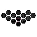 Bikri Kendra - Hexagon 13 Black Decorative Mirror Stickers for Wall, 3D Acrylic Stickers Wall Stickers for Hall Room, Bedroom, Kitchen Living Room