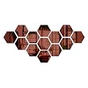 Bikri Kendra Art BK48 Acrylic 3D Hexagon Mirror Wall Stickers (Brown) - Pack of 13-Self-Adhesive