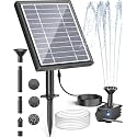 Biling Solar Fountain for Bird Bath, Solar Panel Kit Outdoor Solar Water Pump with 4ft Tubing for Hummingbird Bath, Small Pond and Fish Tank