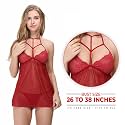 Billebon Women's Babydoll Sleepwear Lingerie Night Dress Lingerie for Women's Women's Babydoll Nightwear Honeymoon Babydoll Ladies Dresses (Free Size, Hot Red) - Silk, Mini