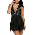 Billebon Women Babydoll Sleepwear Lingerie Night Dress Lingerie for Women Women's Babydoll Nightwear Honeymoon Babydoll Ladies Dresses (Free Size, Black) (Free Size, Lacy Black)
