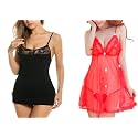 Billebon Women Silk Above Knee Baby Doll