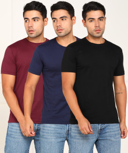 billion solid men round neck multicolor t-shirt