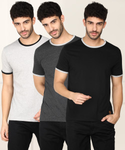 billion solid men round neck multicolor t-shirt