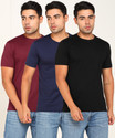 Billion Solid Men Round Neck Multicolor T-Shirt