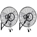 BILT HARD 24" Outdoor Misting Wall Fan, 3-Speed Patio Fans for Outside, 80°Oscillation, Waterproof, Industrial Wall Mount Fan for Outdoor- UL Listed, 2 Pack