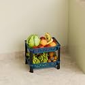 Multipurpose Plastic Storage Rack for Kitchen, Onion Potato Sabji, Fruit Corner Storage Stand Basket, Folding Rack, Countertop Kitchen Organizer Cart, Trolley Rack (2 Layer, Blue)