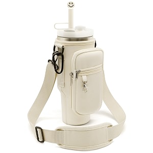 biltrte water bottle carrier bag for stanley 40oz tumbler with phone pocket water bottle holder pouch with adjustable strap amp straw cover stanley cup accessories
