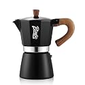 Bincoo Espresso Maker Stovetop, Moka Pot 6-Cups, Espresso Pot Classic Italian Coffee Maker,Single Safety Valve (Black, 6 Cup)