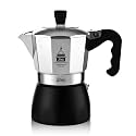 Bincoo Stovetop Espresso Maker,Classic Aluminum Italian Coffee Maker,2Cups Moka Pot for Italian and Cuban Café Brewing, Double Valve Extraction