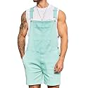 Bindefon Denim Overalls for Men Short Jumpsuit Work Bib Coveralls