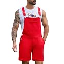 Bindefon Denim Overalls for Men Short Jumpsuit Work Bib Coveralls