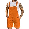 Bindefon Denim Overalls for Men Short Jumpsuit Work Bib Coveralls